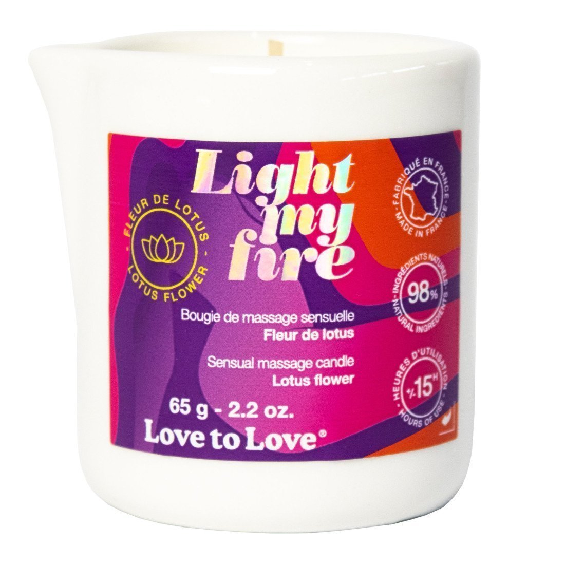 Masažinė žvakė „Light My Fire Lotus Flower“, 65 g - Love to Love