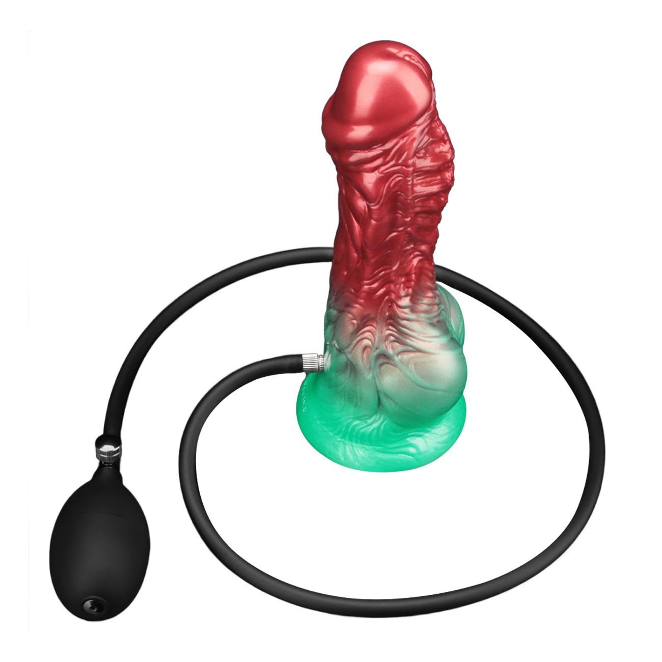 Pripučiamas silikoninis dildo „Aerosx Nr. 8.0 Red/Green“ - Lovetoy