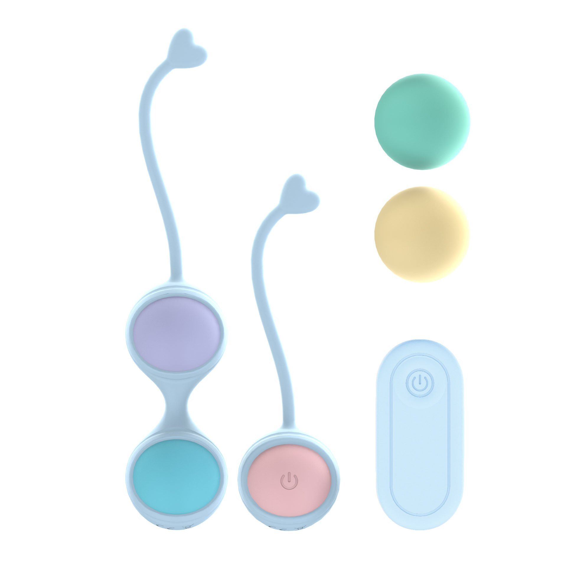 Vibruojantys vaginaliniai kamuoliukai „Vibrating & 5 Weight Interchangeable Kegel Kit“ - Loveline