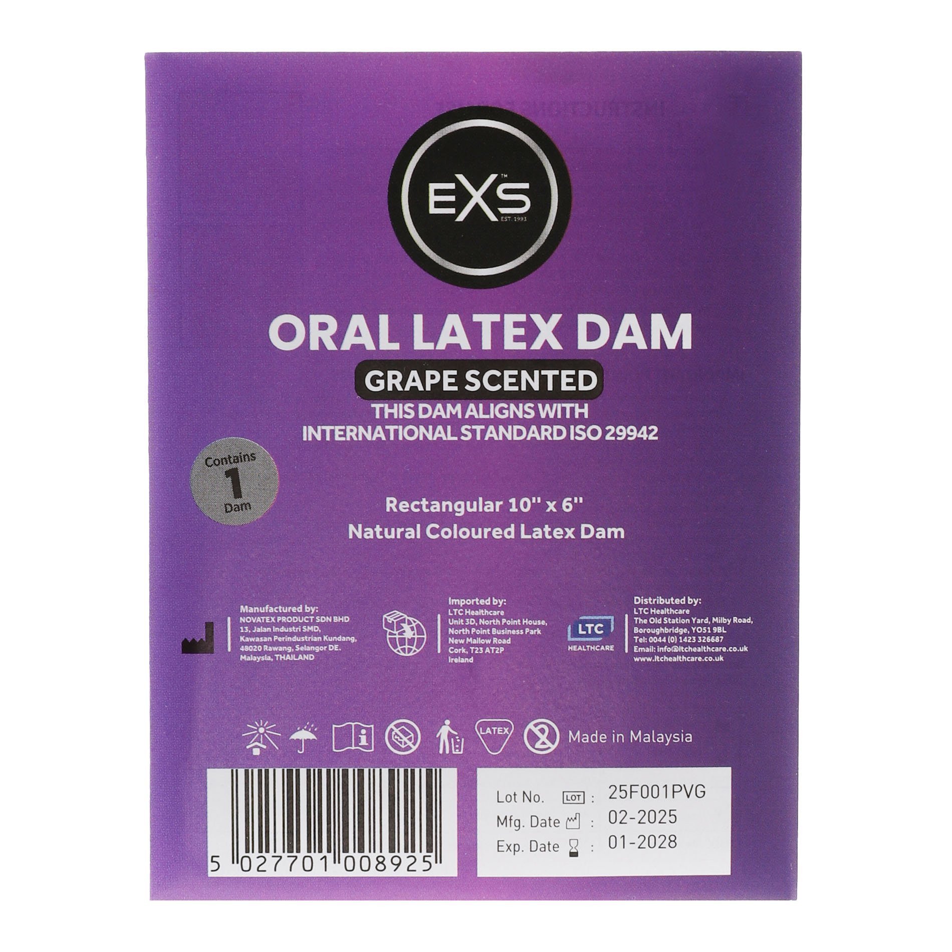 Prezervatyvas oraliniam seksui „Grape Scented“ - EXS Condoms