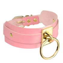 Antkaklis „O-Ring Collar Pink Gold“ - Kinky Diva