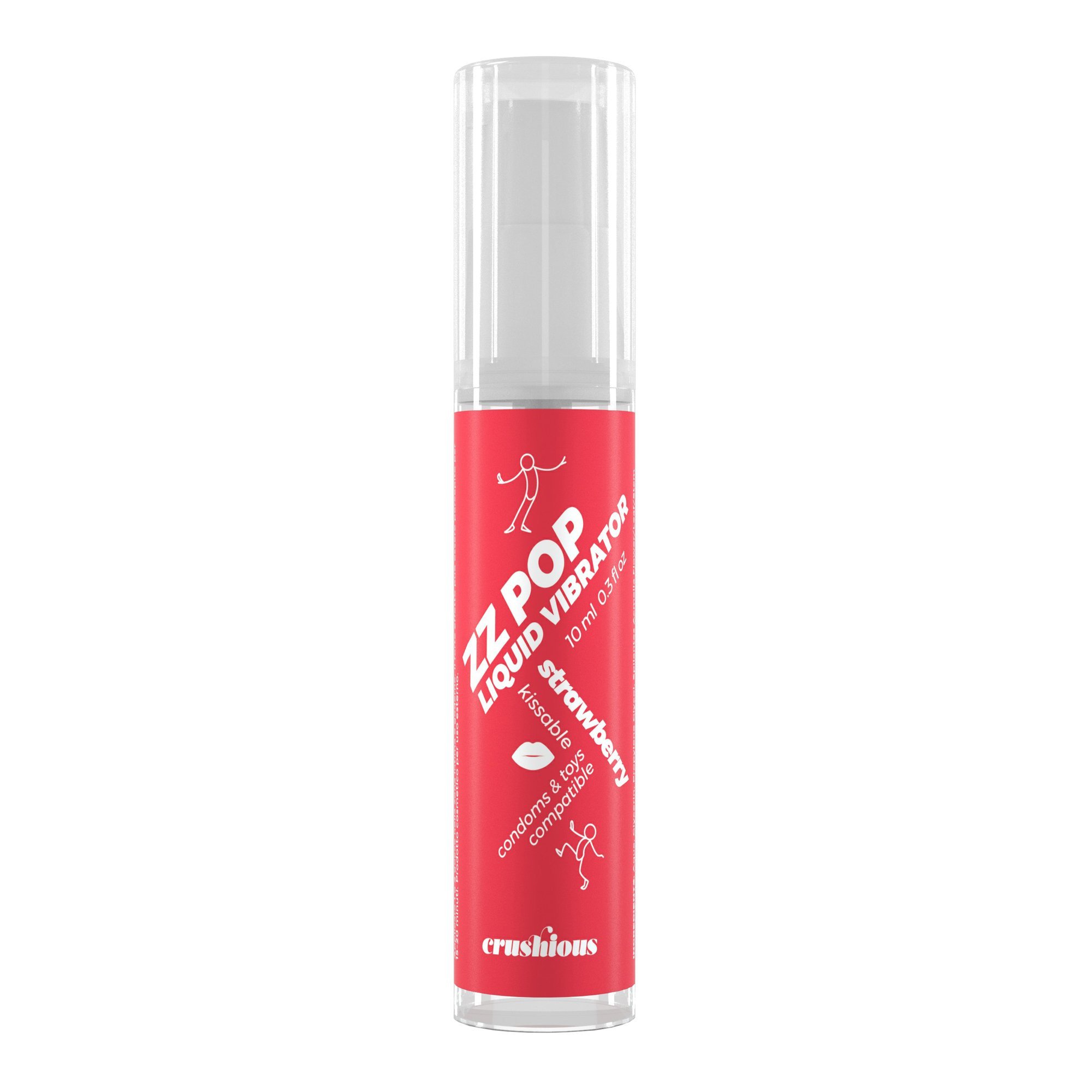 Stimuliuojantis gelis „ZZ Pop Liquid Vibrator Strawberry“, 10ml  - Crushious