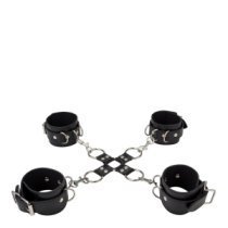 Juodi antrankiai riešams ir kulkšnims „Hand and Leg Cuffs“ - Ouch!