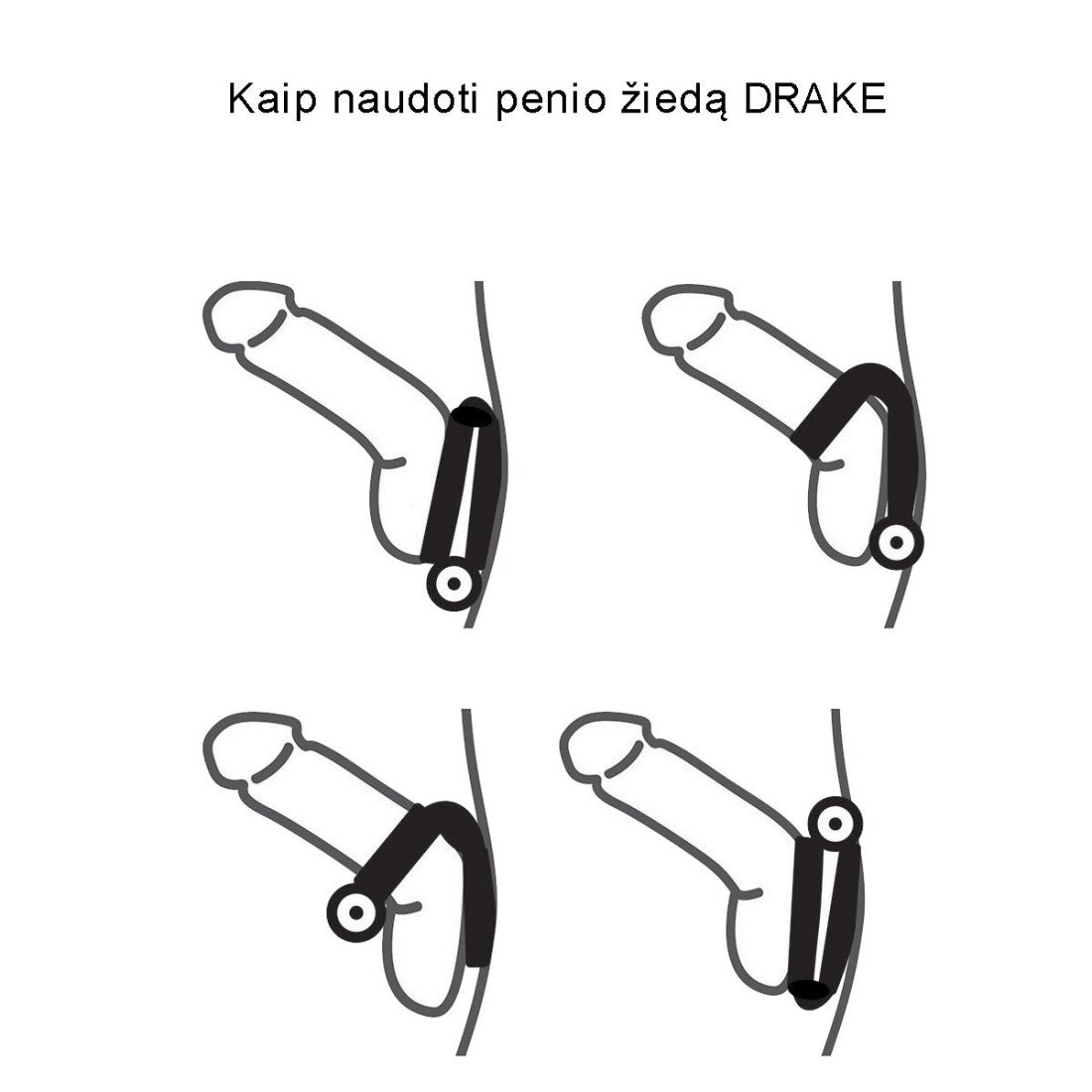 Vibruojantis penio ir sėklidžių žiedas „Drake“ - Velvor