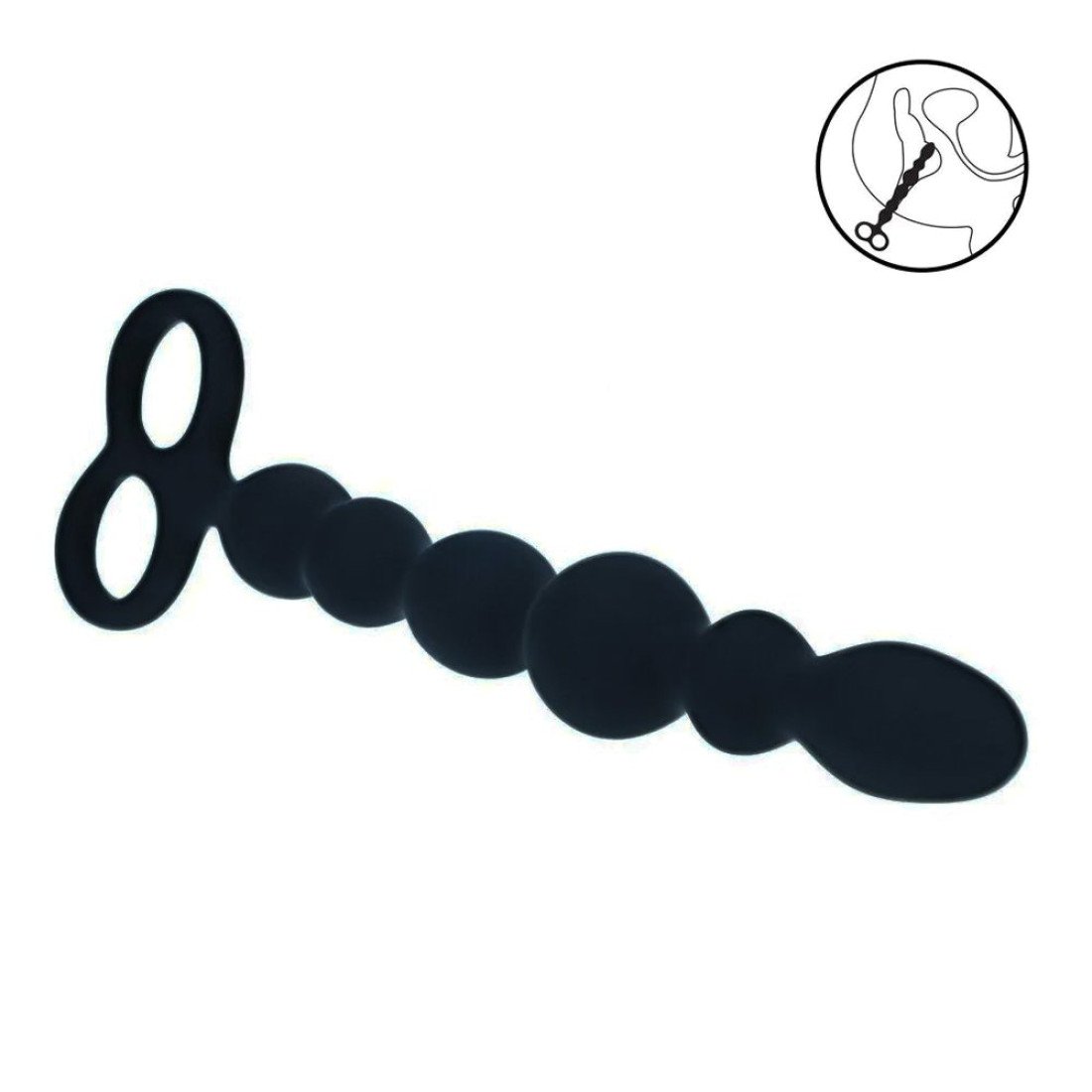 Analiniai karoliukai „Beaded Anal Probe with Double Loop“ - Shots Toys