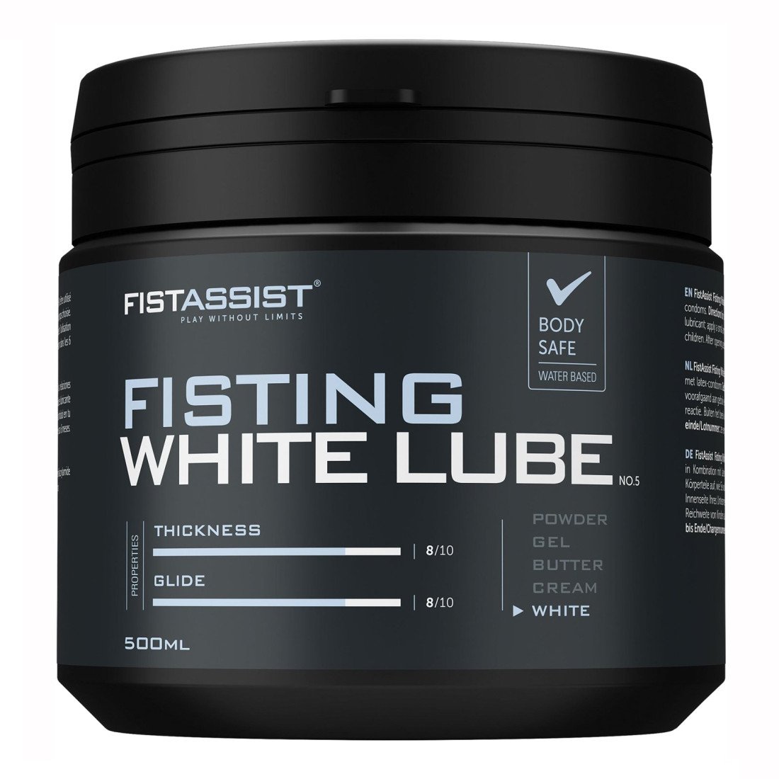 Analinis vandens pagrindo lubrikantas „Fistassist Fisting White Lube“, 500 ml - Cobeco Pharma