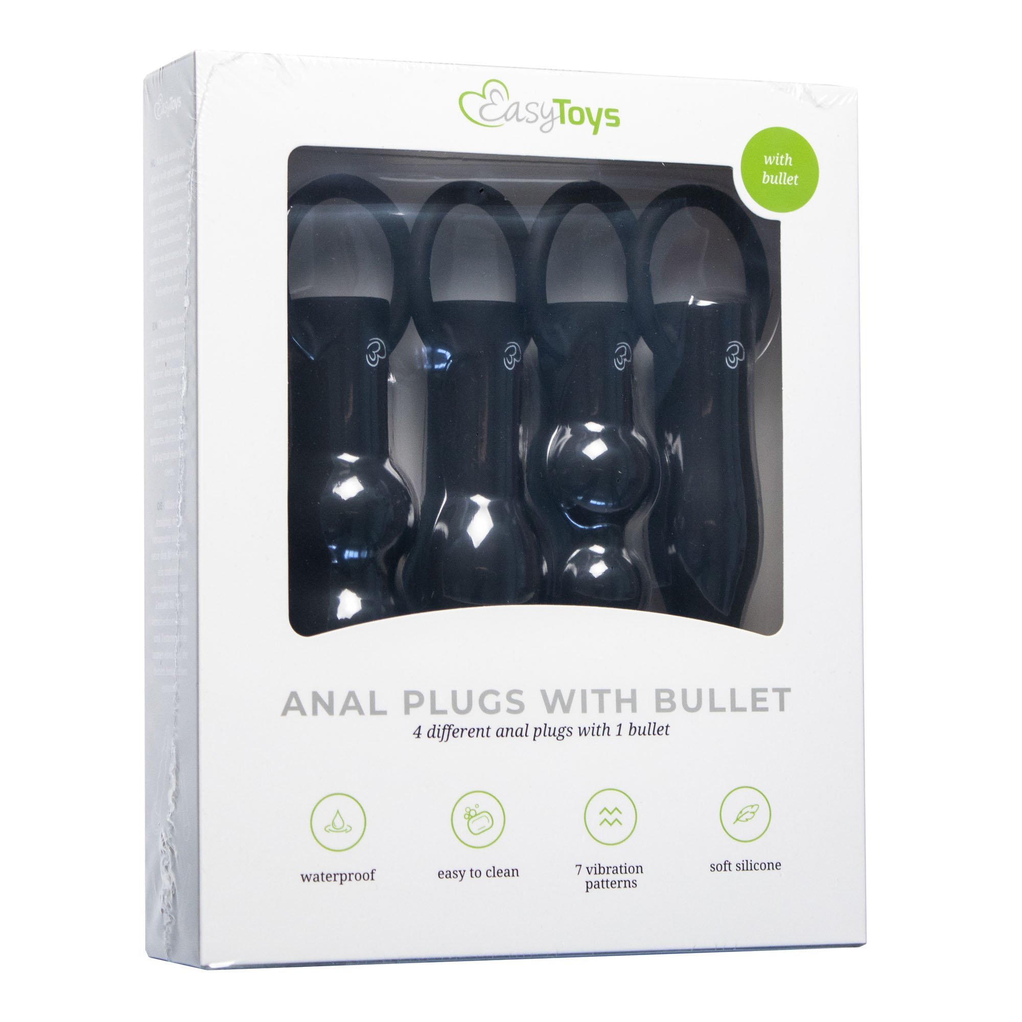 Vibruojančių analinių kaiščių rinkinys „Anal Plugs with Bullet“ - EasyToys