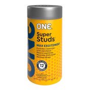 Stimuliuojantys prezervatyvai „Super Studs“, 12 vnt.