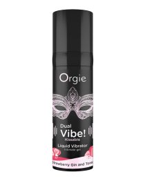 Stimuliuojantis gelis „Dual Vibe! Strawberry Gin and Tonic“, 15 ml - Orgie