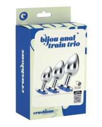 Analinių kaiščių rinkinys „Bijou Anal Train Trio Blue“, 3 vnt - Crushious