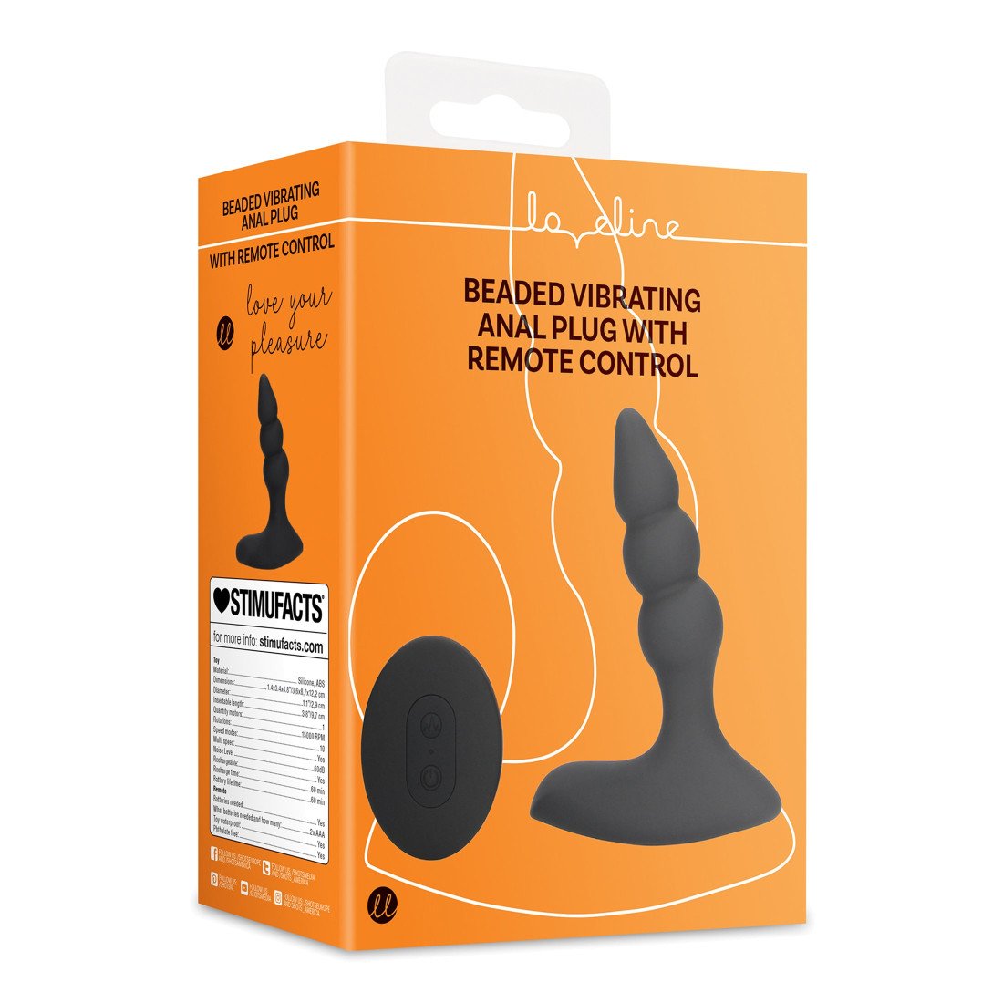 Vibruojantis analinis kaištis „Beaded Anal Plug“ - Loveline