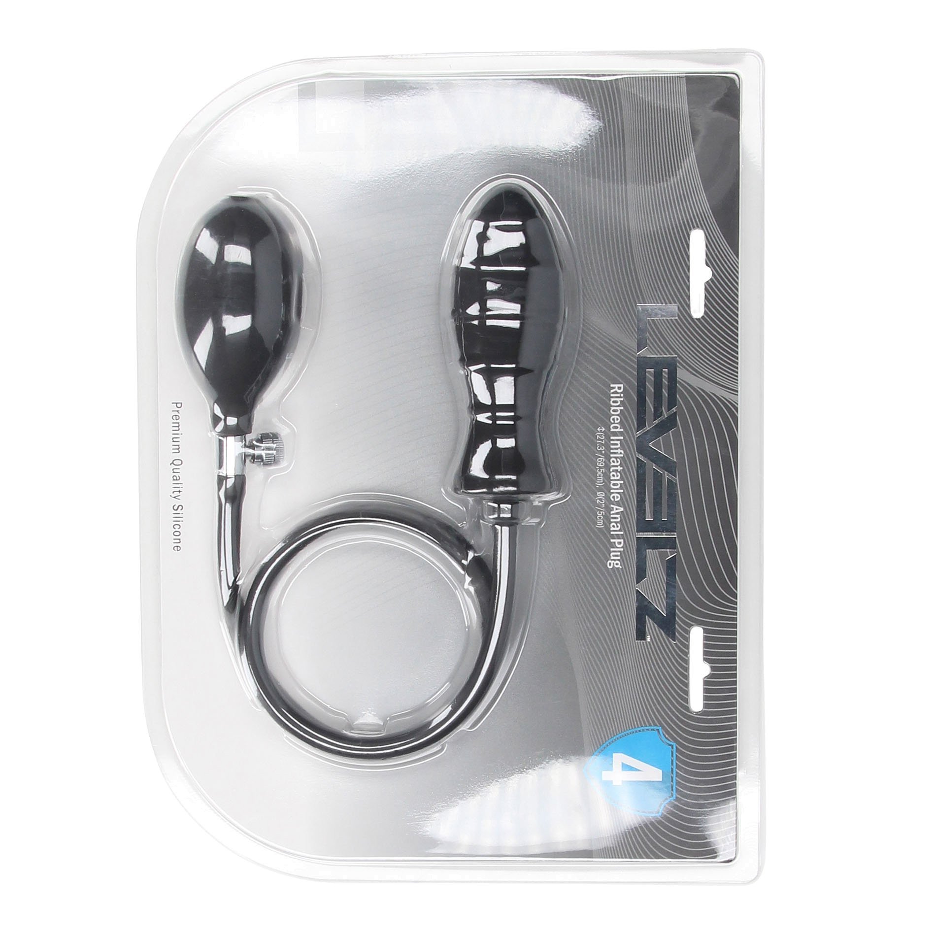 Pripučiamas analinis kaištis „Ribbed Inflatable Silicone Anal Plug“ - Levelz