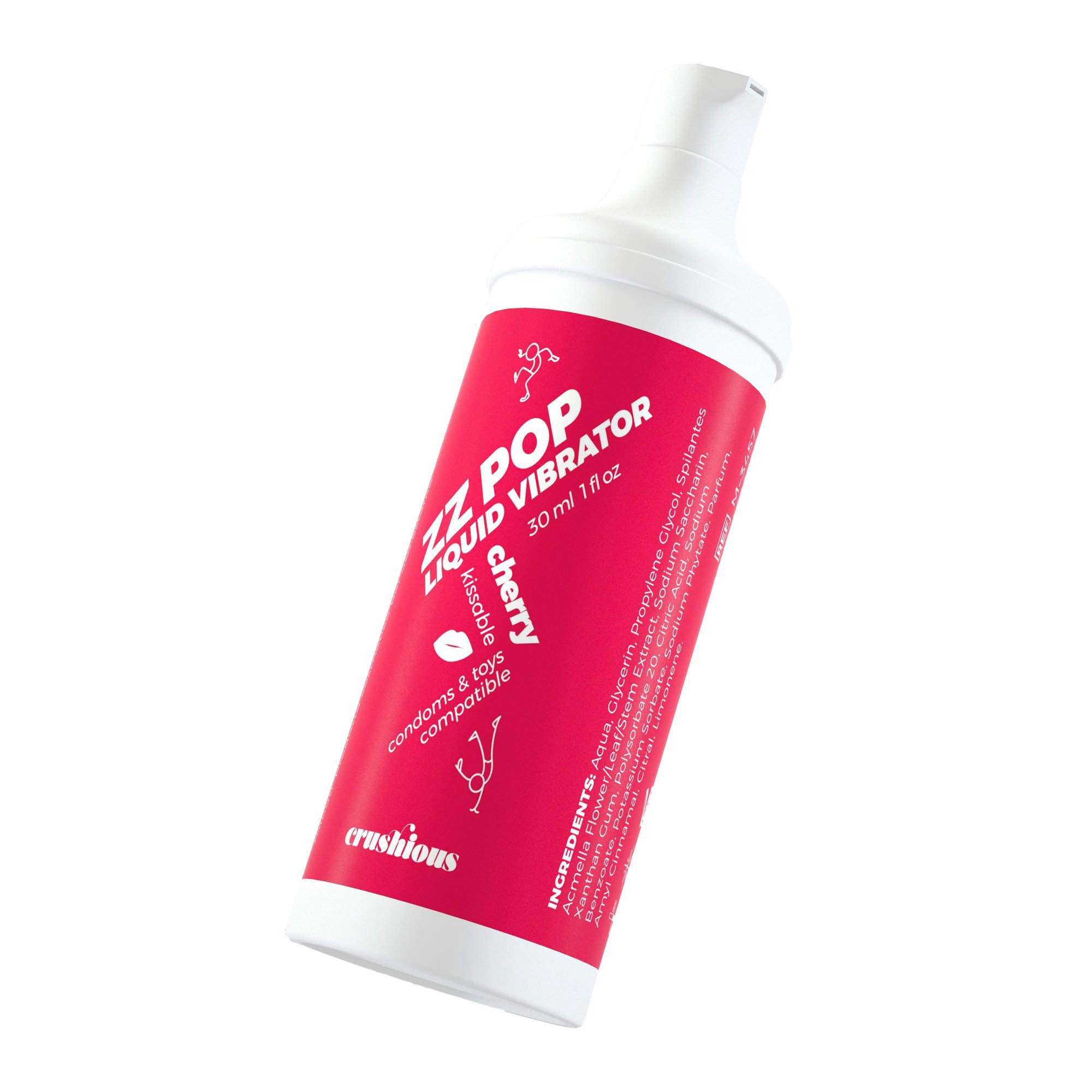 Stimuliuojantis gelis „ZZ Pop Liquid Vibrator Cherry“, 30 ml - Crushious