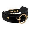 Antkaklis „O-Ring Front Collar Black Gold“ - Kinky Diva