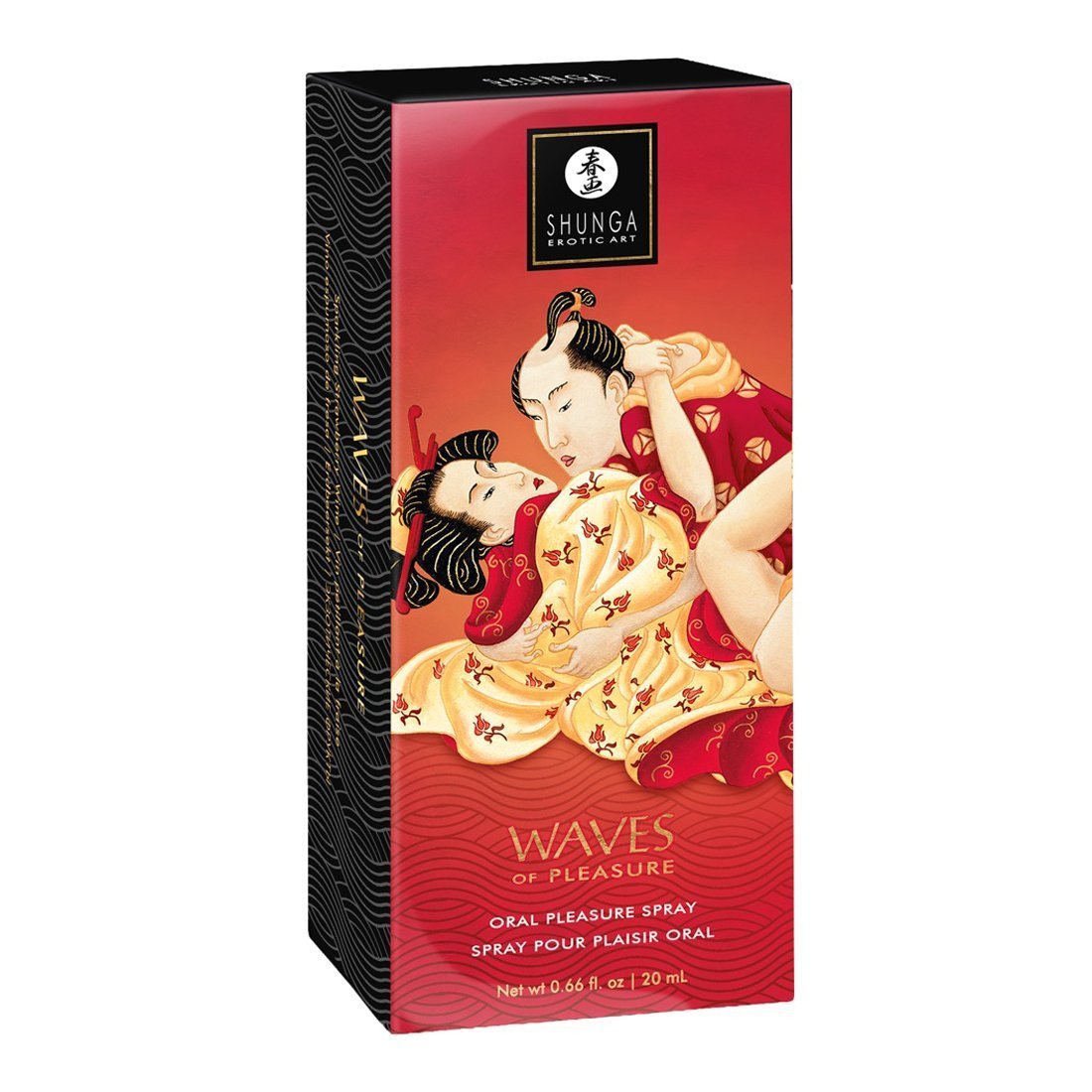 Purškalas oraliniam seksui „Waves of Pleasure Sparkling Strawberry Wine“, 20 ml - Shunga
