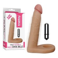 Vibruojantis strap-on dildo „The Ultra Soft Double Nr. 6.25“ - Love Toy