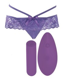 Vibruojančios atviros kelnaitės „Crotchless Panty Thrill-Her“ - Fantasy For Her