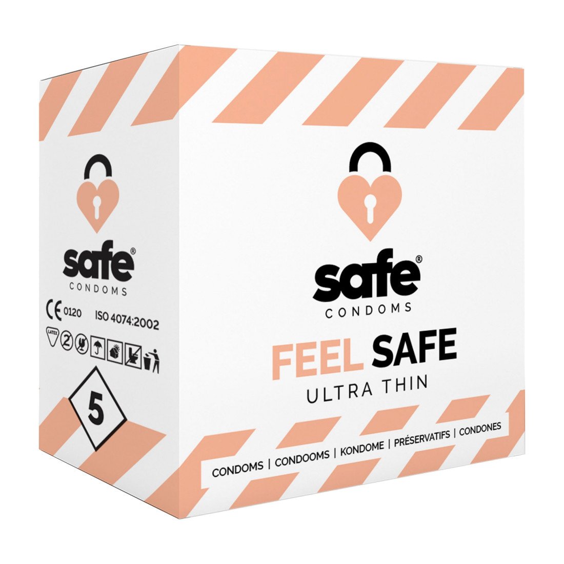 Ploni prezervatyvai „Feel Safe Ultra Thin“, 5 vnt. - Safe