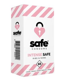 Stimuliuojantys prezervatyvai „Intense Safe“, 10 vnt. - Safe