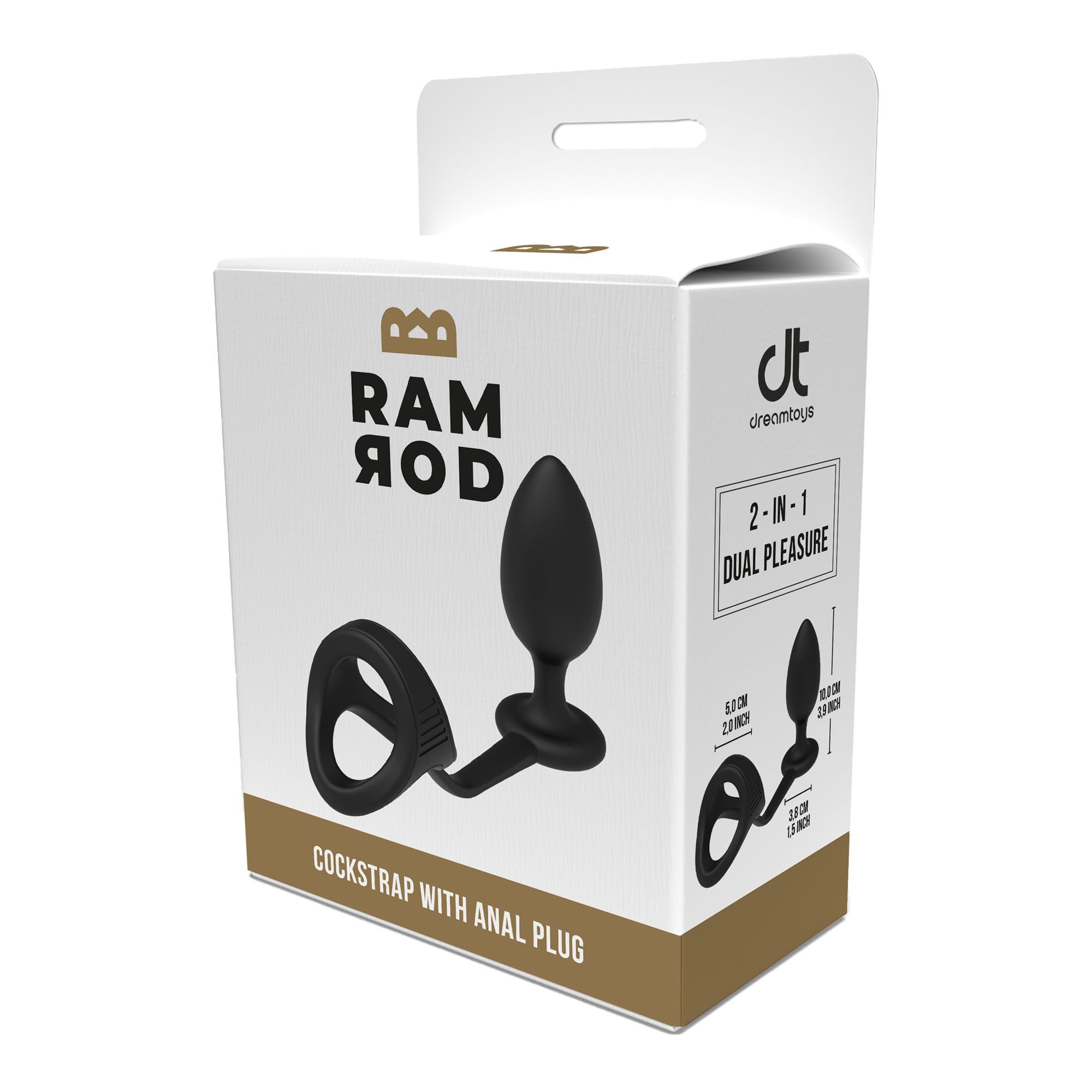 Analinis kaištis - žiedas „Cockring with Anal Plug“ - Ramrod