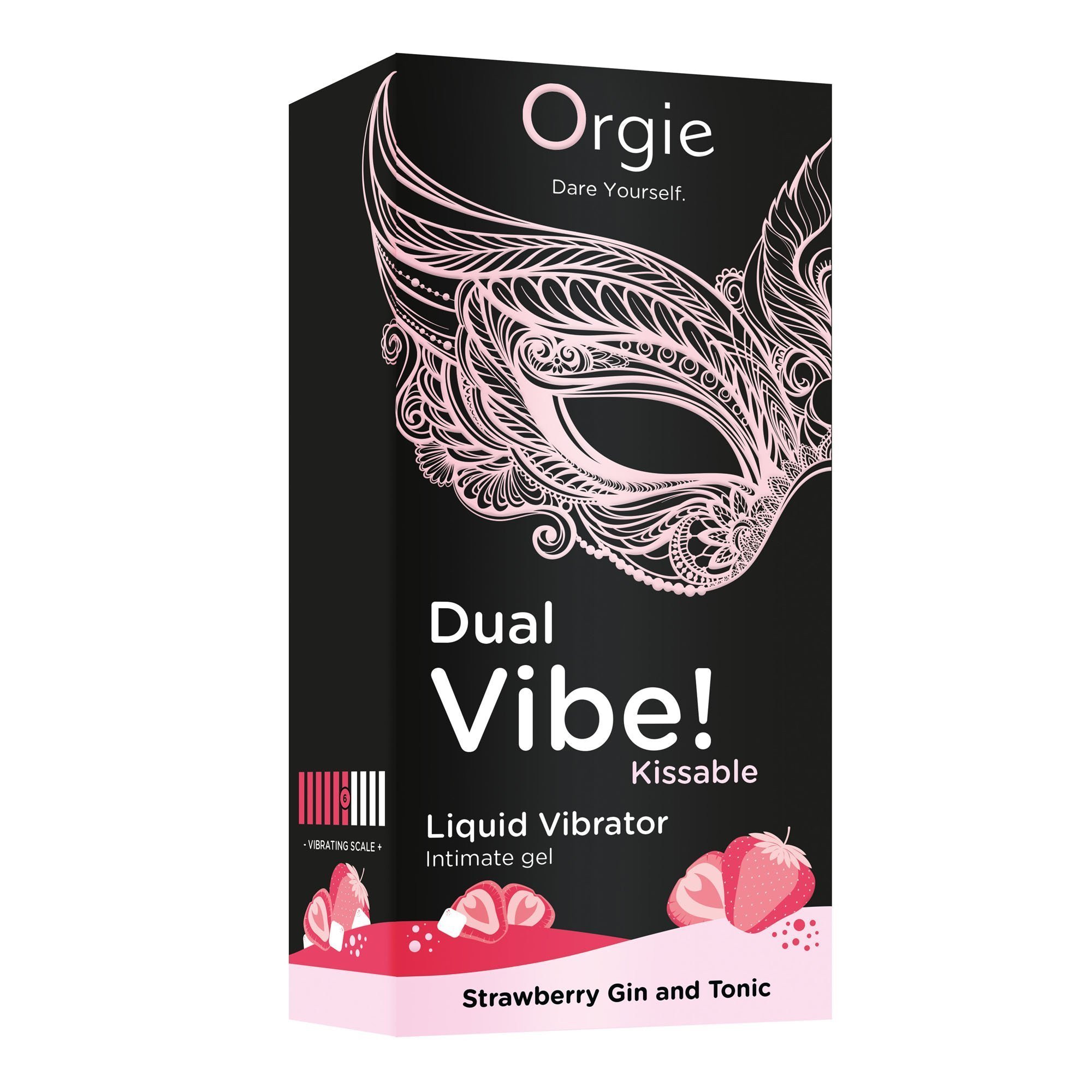 Stimuliuojantis gelis „Dual Vibe! Strawberry Gin and Tonic“, 15 ml - Orgie