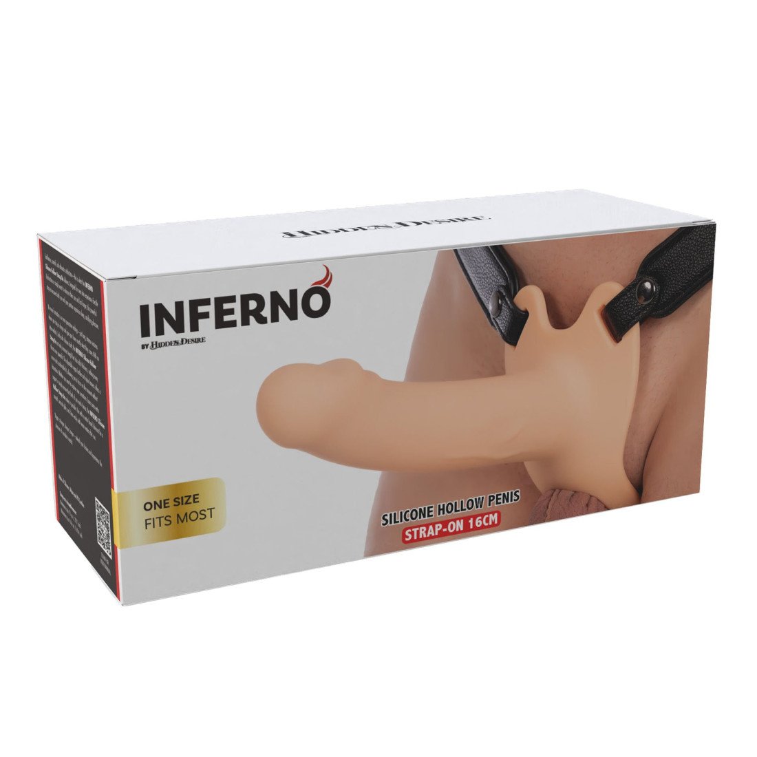 Tuščiaviduris strap-on dildo „Inferno 16 cm“ - Hidden Desire