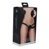 Vibruojantis strap-on dildo „Dual Vibrating Silicone Ribbed Strap-on“ - Ouch!