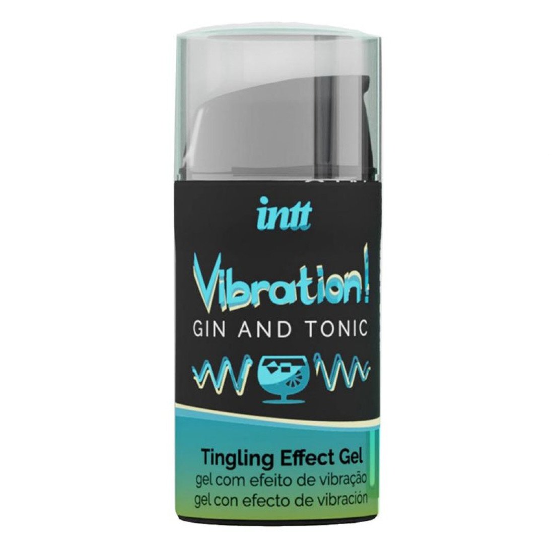 Stimuliuojantis gelis „Vibration! Gin and Tonic“, 15 ml - Intt