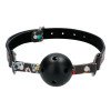 Burnos kaištis „Breathable Ball Gag with Printed Leather Straps“ - Ouch!