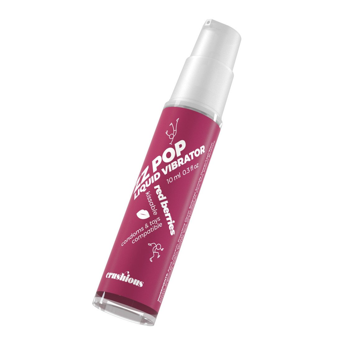Stimuliuojantis gelis „ZZ Pop Liquid Vibrator Red Berries“, 10ml  - Crushious
