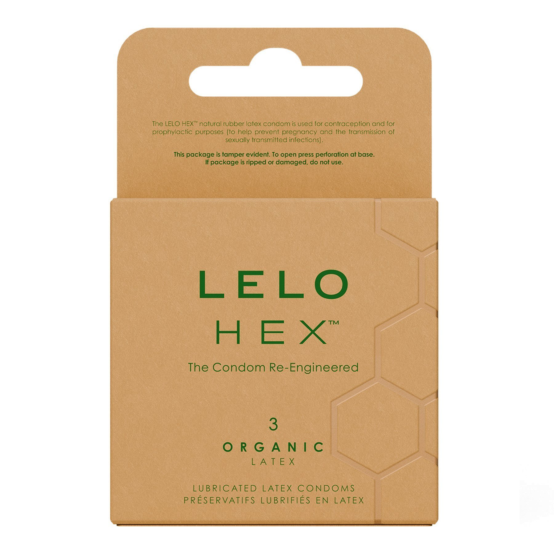 Prezervatyvai „HEX Organic Latex“, 3 vnt - LELO