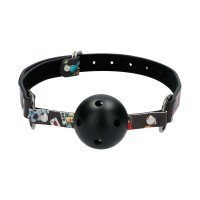 Burnos kaištis „Breathable Ball Gag with Printed Leather Straps“ - Ouch!