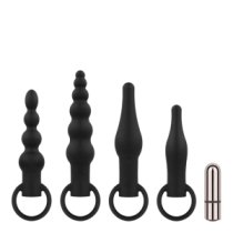 Vibruojančių analinių kaiščių rinkinys „Anal Plugs with Bullet“ - EasyToys