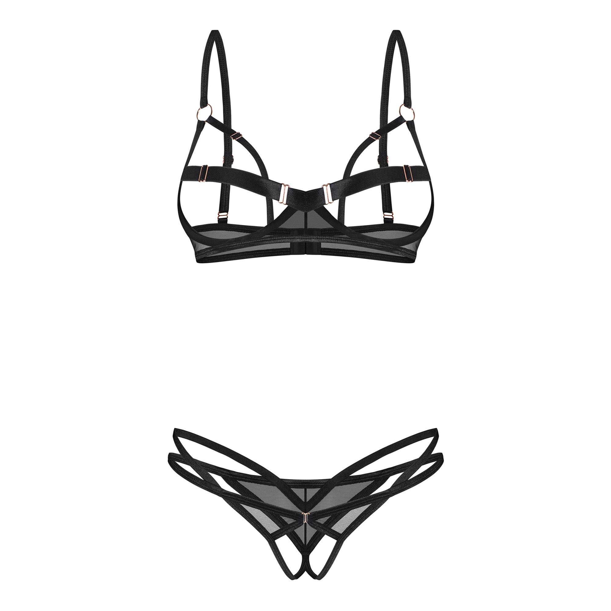 Atviras liemenėlės ir kelnaičių rinkinys „Euridia“ - Obsessive