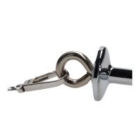 Plakimo mentė - analinis kaištis „Hearts Paddle with Metal Anal Plug“ - Ouch!