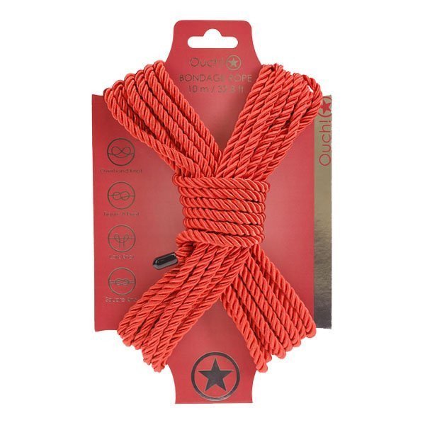 Suvaržymo virvė „Bondage Rope Red“, 10 m - Ouch!