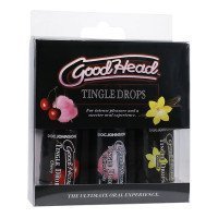 Rinkinys oraliniam seksui „GoodHead Tingle Drops“, 3 vnt. - Doc Johnson