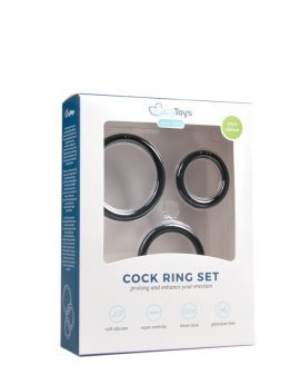 Juodų žiedų rinkinys „Cock Ring Set“ - EasyToys