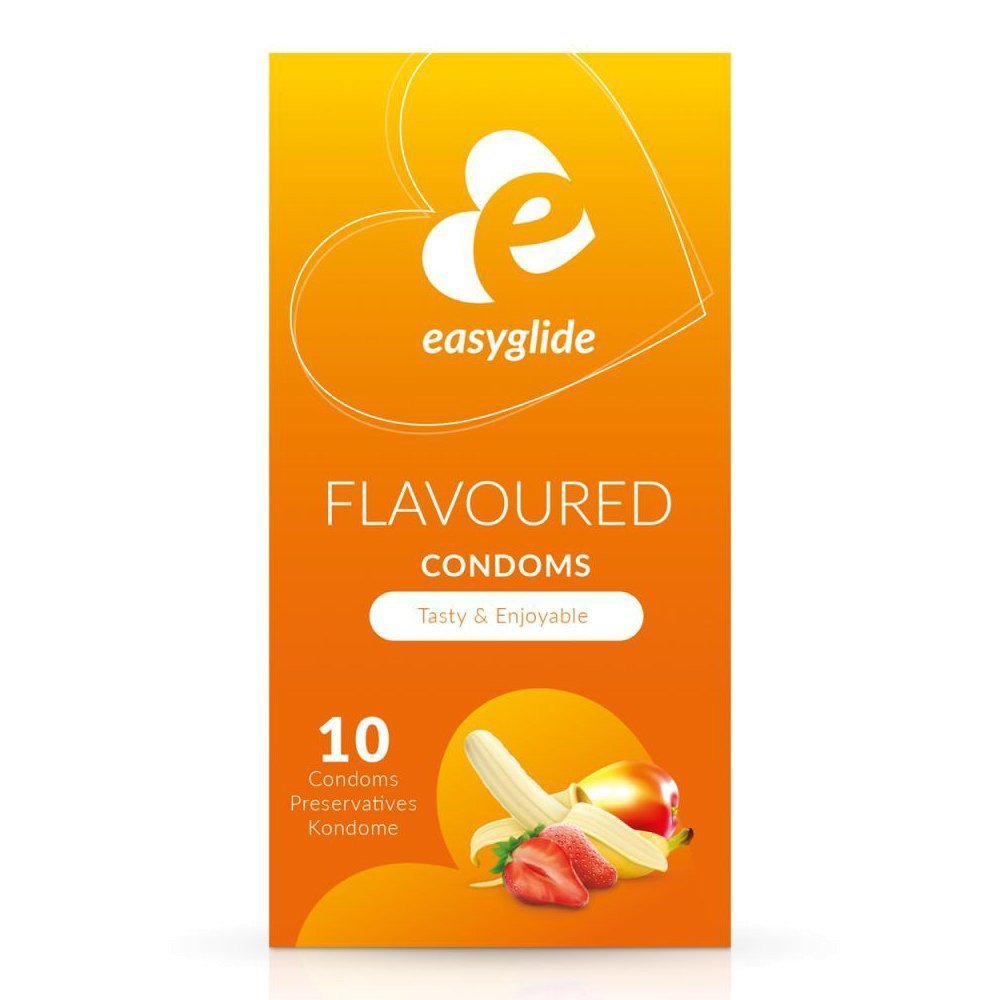 Aromatizuotų prezervatyvų rinkinys „Flavored“, 10 vnt. - EasyGlide