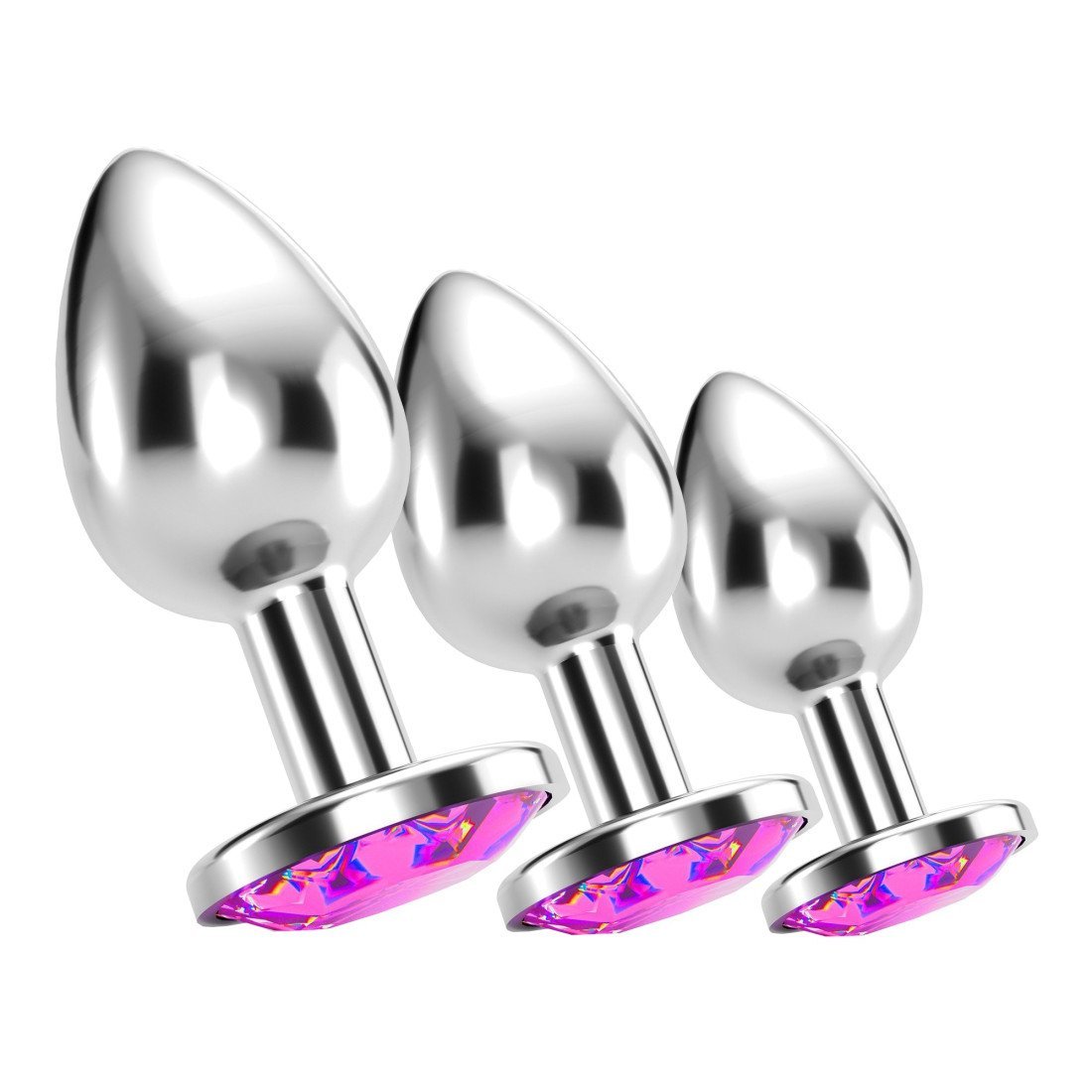 Analinių kaiščių rinkinys „Bijou Anal Train Trio Pink“, 3 vnt - Crushious