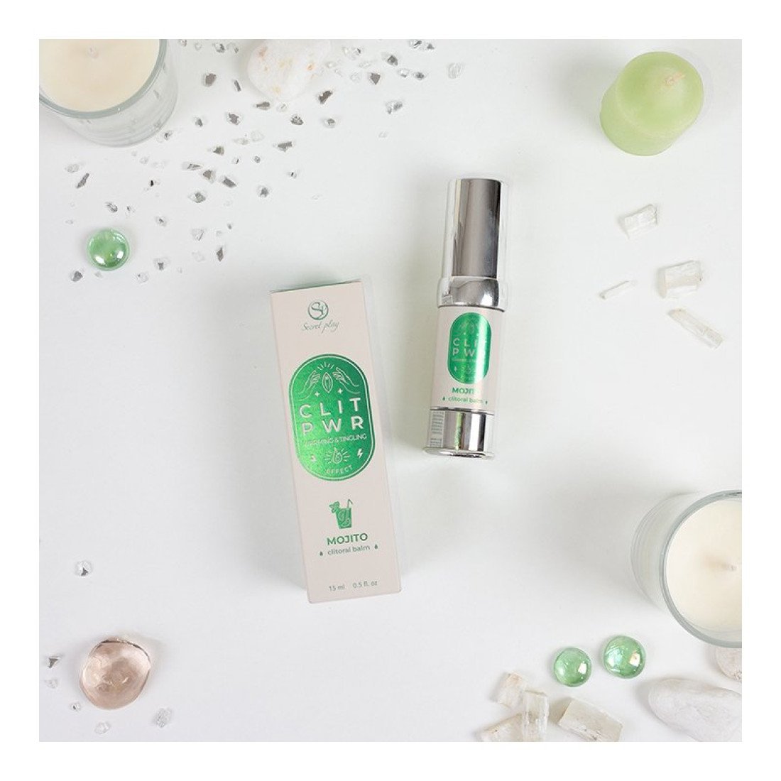 Stimuliuojantis balzamas klitoriui „Clit PWR - Mojito“, 15 ml - Secret Play