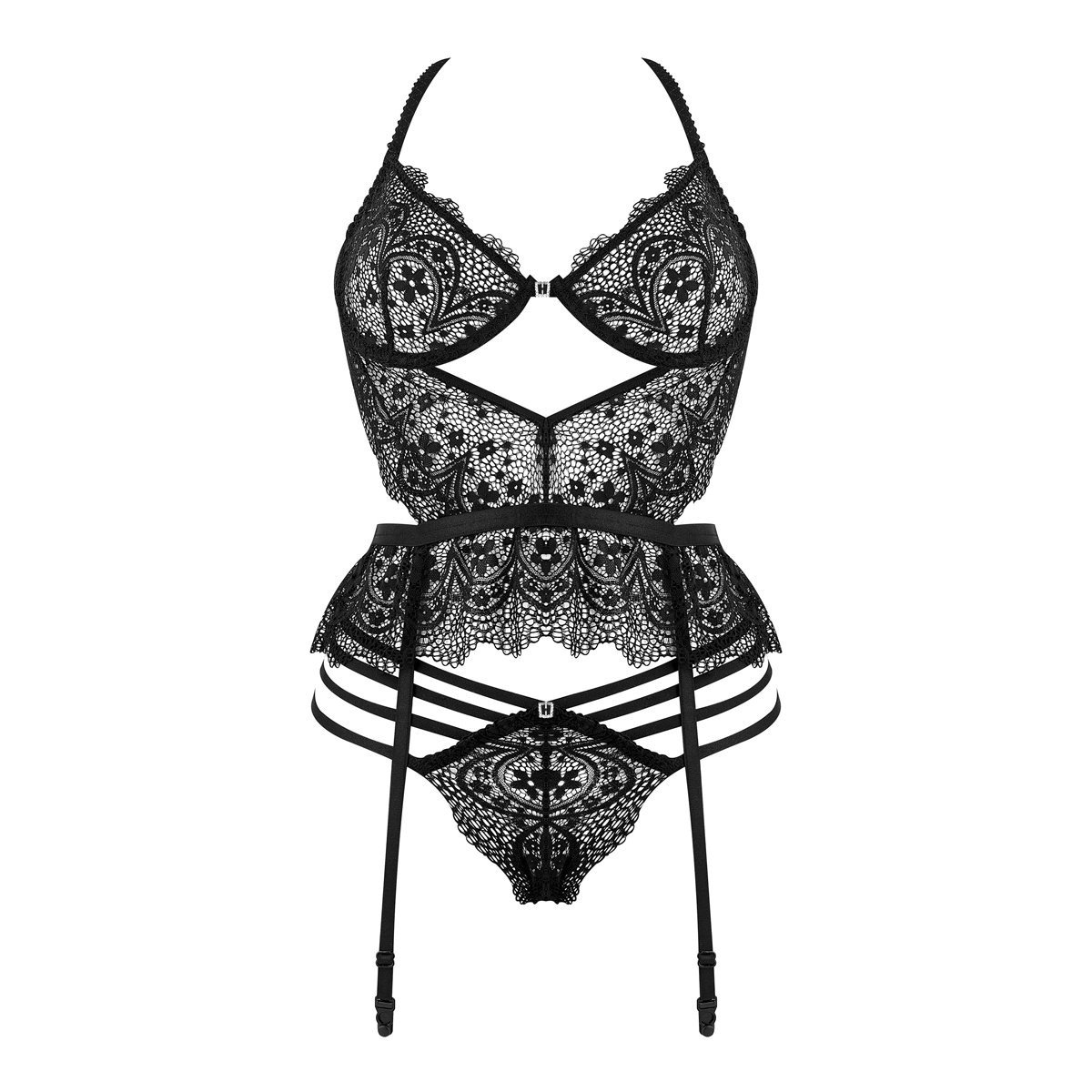 Korseto ir kelnaičių rinkinys „Lace Temptation“ - Beauty Night