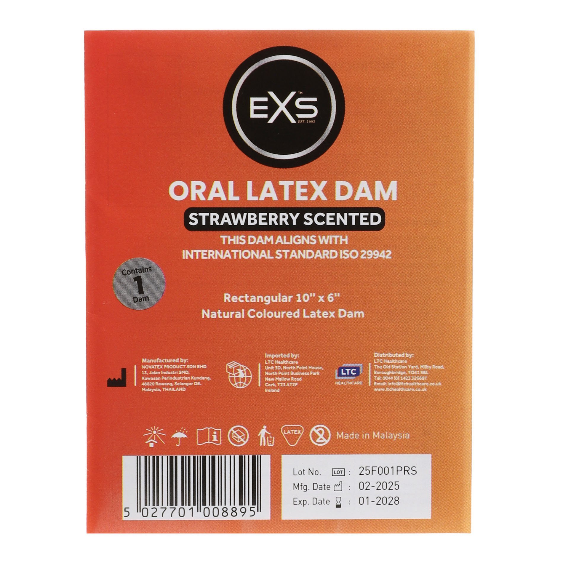 Prezervatyvas oraliniam seksui „Strawberry Scented“ - EXS Condoms