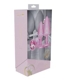 Analinių kaiščių rinkinys „Metal Anal Plug Set Pink“ - Ouch!