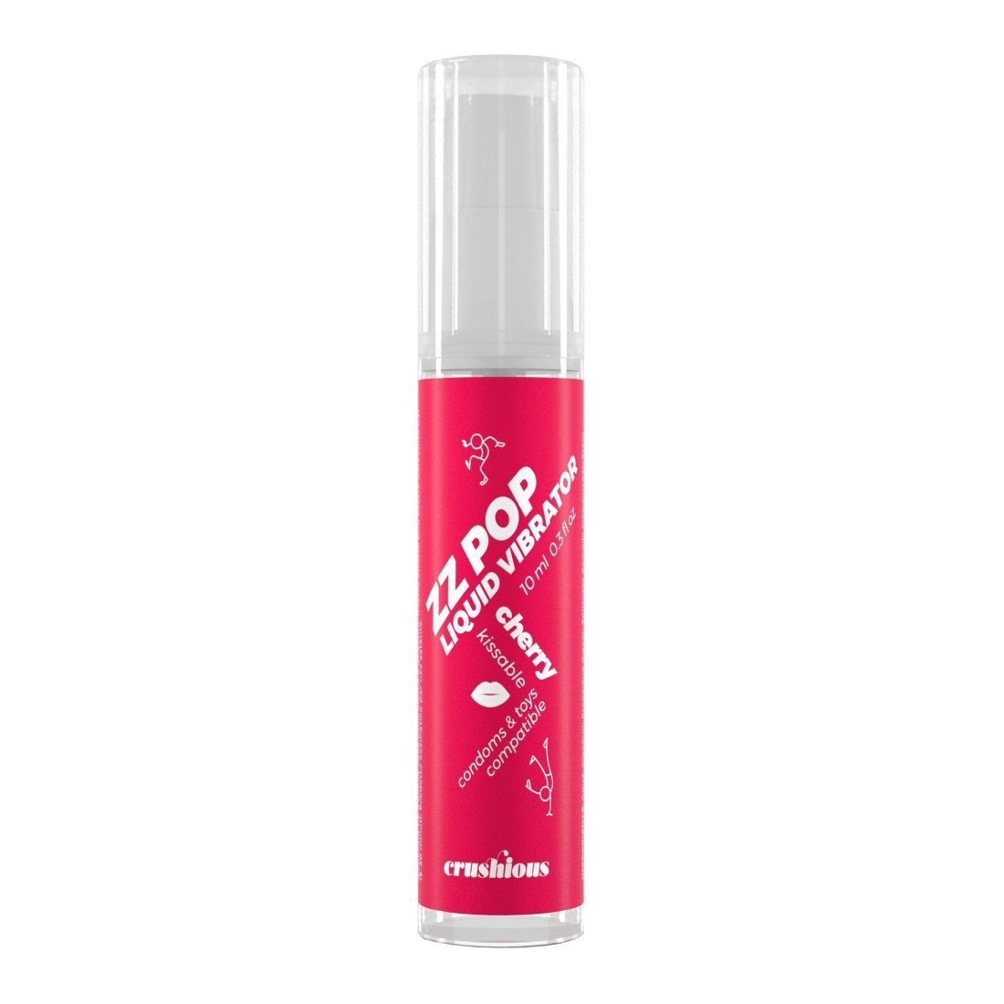 Stimuliuojantis gelis „ZZ Pop Liquid Vibrator Cherry“, 10 ml - Crushious