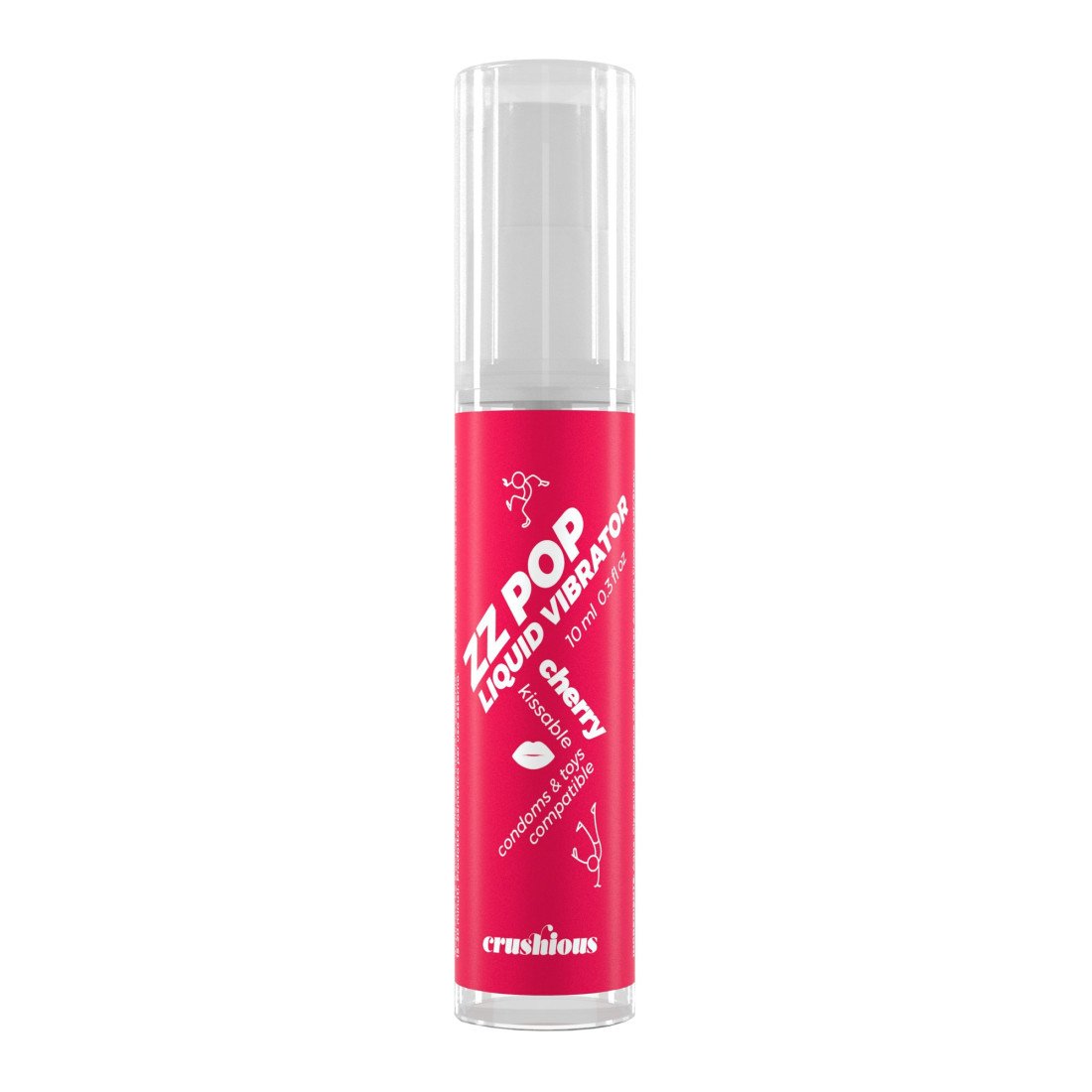 Stimuliuojantis gelis „ZZ Pop Liquid Vibrator Cherry“, 10ml  - Crushious