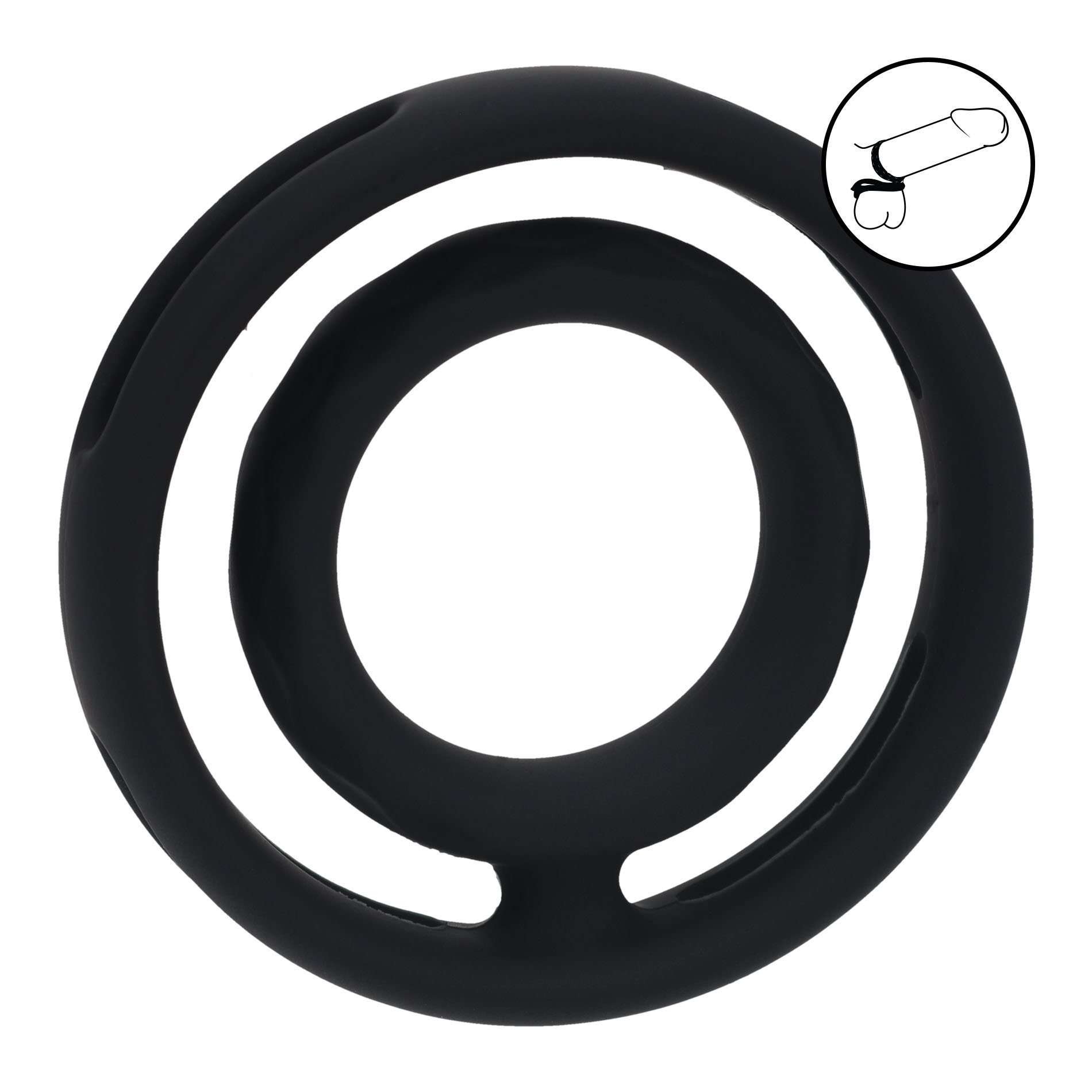 Penio ir sėklidžių žiedas „Classic Grooved Cock & Ball Ring“ - Levelz