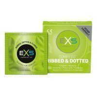 Stimuliuojantys prezervatyvai „Ribbed & Dotted“, 3 vnt. - EXS Condoms