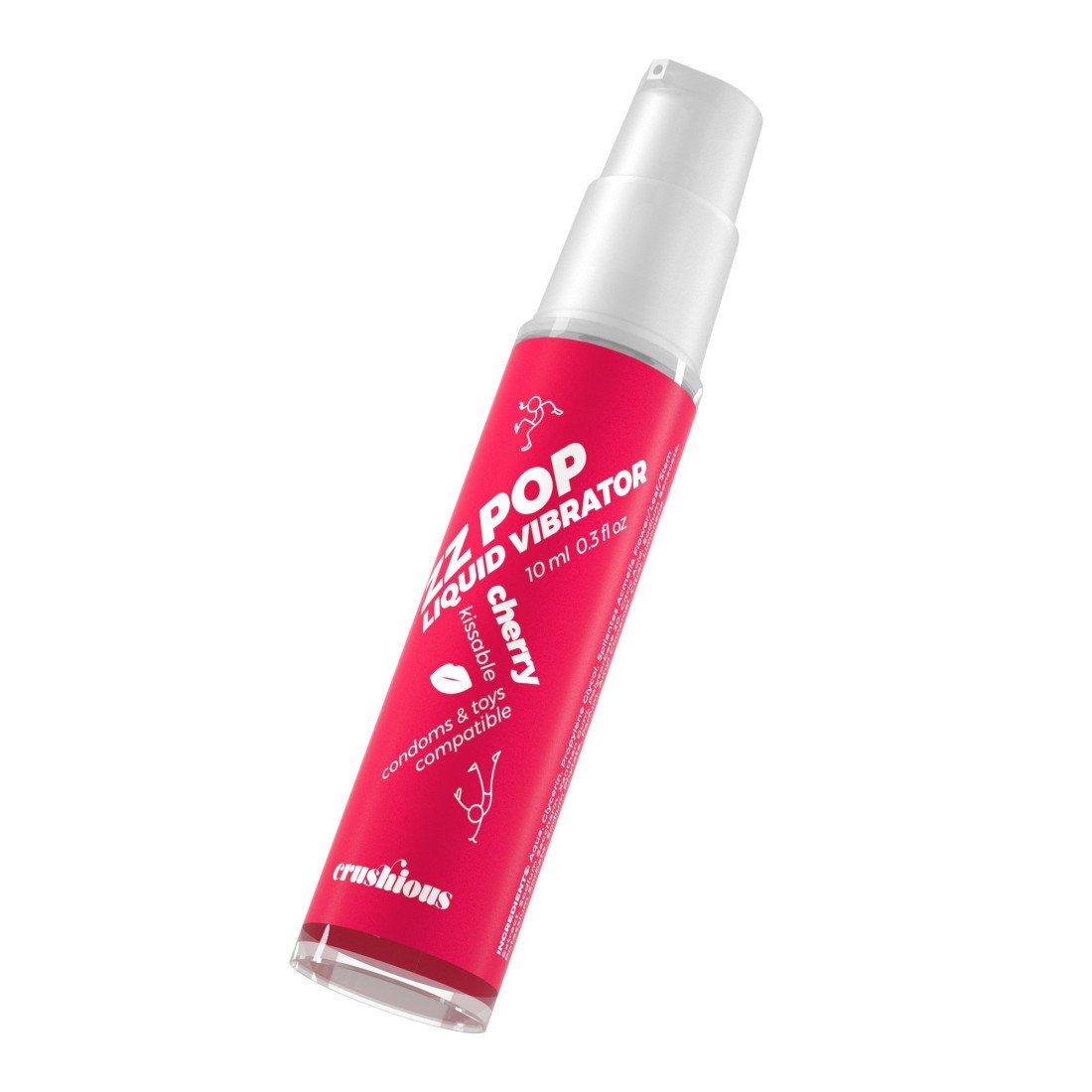 Stimuliuojantis gelis „ZZ Pop Liquid Vibrator Cherry“, 10ml  - Crushious