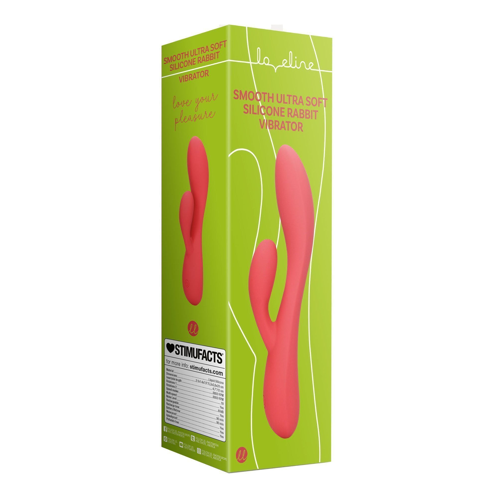Vibratorius kiškutis „Smooth Ultra Soft Silicone Rabbit Vibrator“ - Loveline